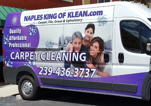 A van with the words naples king of klean on it.